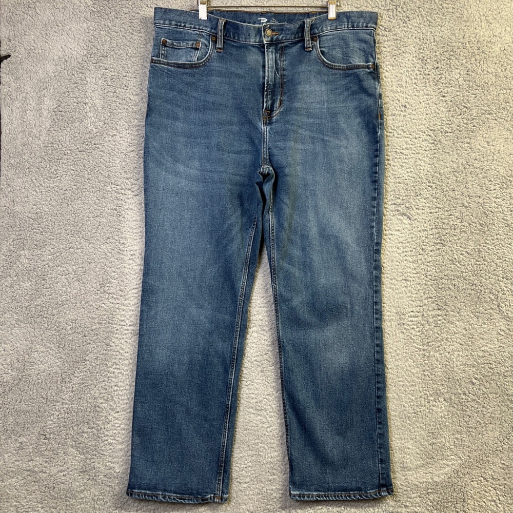Old Navy Jeans Men 38x30 Blue Denim Loose Built-In Flex Medium Wash Baggy Dad